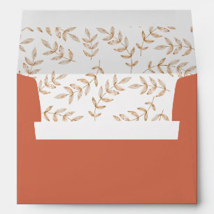Enveloppe Papier à lettres de feuille aquarelle d'automne