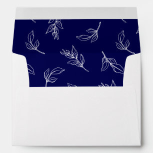 Enveloppe Papier à lettres de mariage avec feuilles botaniqu