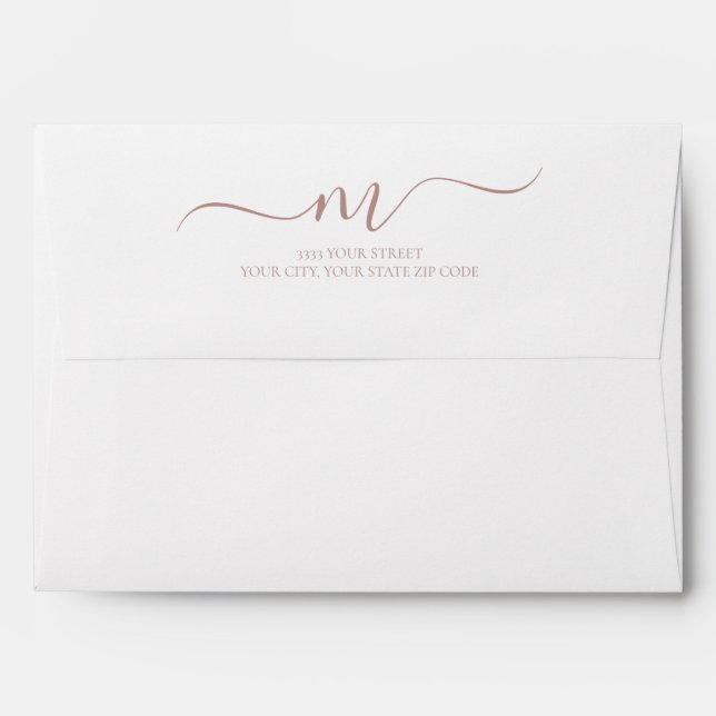 Enveloppe Papier à lettres élégant rose poussiéreux avec cal (Dos (Haut rabat))