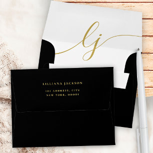 Enveloppe Papier à lettres personnalisées de script simple B