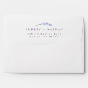 Enveloppe Papier aquarelle floral lavande avec adresse de re