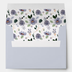 Enveloppe Papier aquarelle floral violet Adresse de retour 5