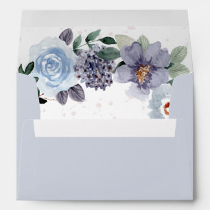 Enveloppe Papier aquarelle floral violet Adresse de retour 5