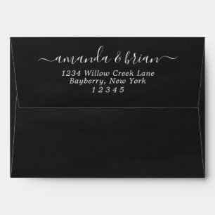 Enveloppe Papier d'aquarelle noire - Lettrage de script tend