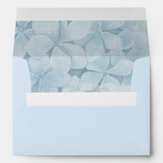 Enveloppe Papier Intérieur Invitation Mariage Hydrangea Bleu