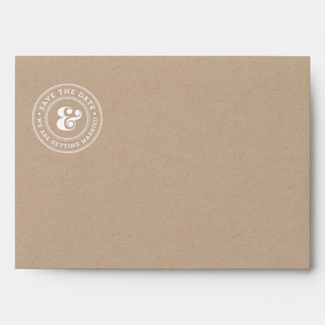 Enveloppe papier Kraft Enregistrer la date (Devant)