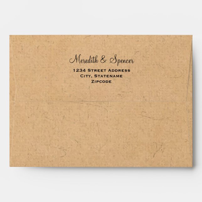 Enveloppe Papier Kraft Mariage Campagne Rustique 13x18cm (Dos (Haut rabat))