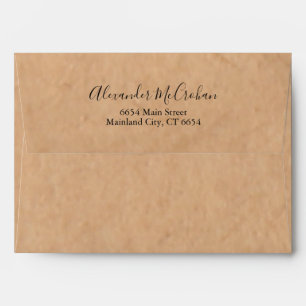 Enveloppe Papier Kraft Rustique Adresse de Retour pour Envoi