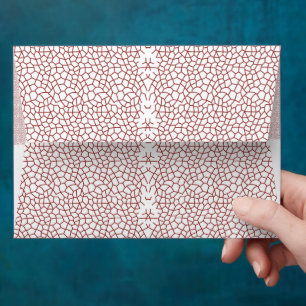 Enveloppe papier peint rouge et blanc avec un motif