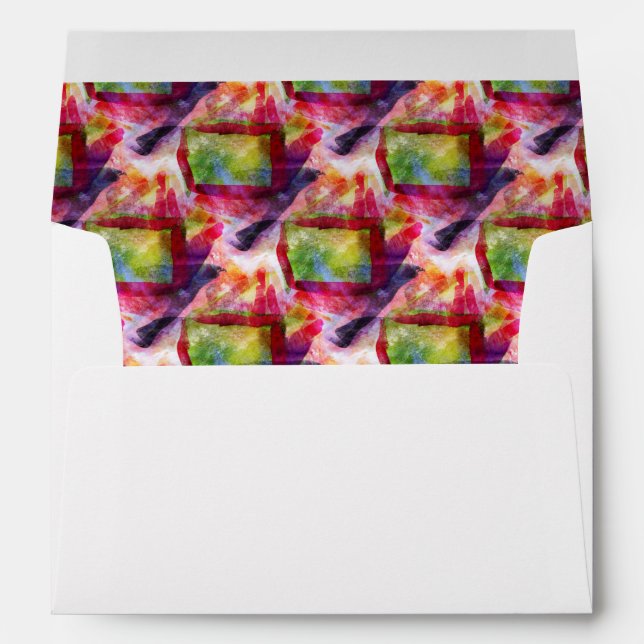 Enveloppe Papier peint vert et rouge abstrait (Dos (Bas))