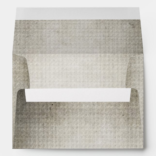 Enveloppe Papier rustique gris vintage mariage (Dos (Bas))