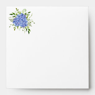 Enveloppe Papiers Peints Aquarelle Fleurs d'Hydrangeas Bleus