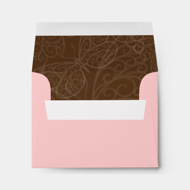 Enveloppe Papillon de filigre en Brown et en rose (Dos (Bas))
