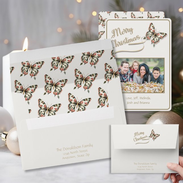 Enveloppe Papillon de Noël Vintage (Créateur téléchargé)