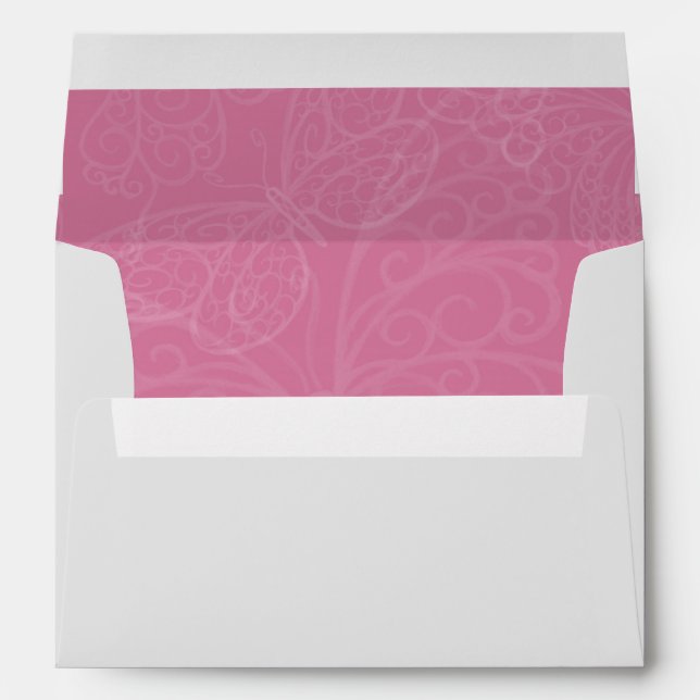 Enveloppe papillon en couleur rose (Dos (Bas))