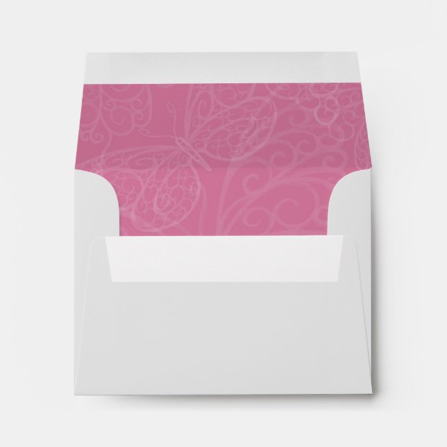 Enveloppe papillon en couleur rose (Dos (Bas))