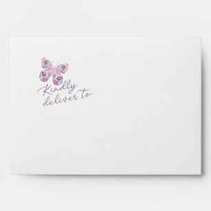 Enveloppe Papillon floral "Kindly livrer à" Personnalisé
