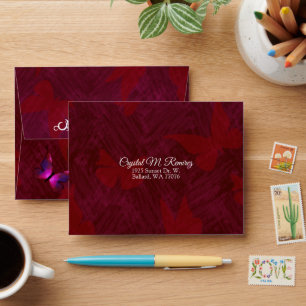 Enveloppe papillon rouge de 4,375 po x 5,75 po