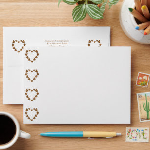 Enveloppe Papillons couleur chocolat Mariage design