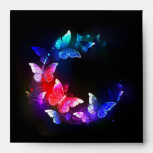 Enveloppe Papillons de nuit Neon brillants sur arrière - pla