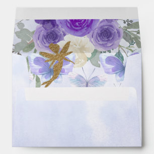 Enveloppe Papillons Purple Gold Fairy Premier anniversaire