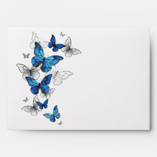 Enveloppe Papillons volants bleus Morpho