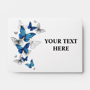 Enveloppe Papillons volants bleus Morpho