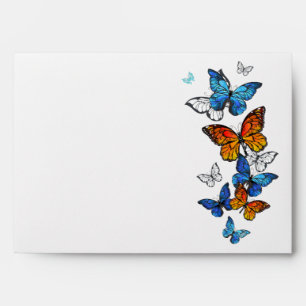 Enveloppe Papillons volants Morpho et Monarch