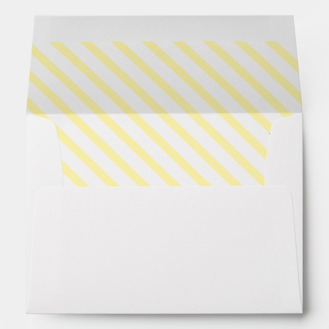 Enveloppe Pâques Lapin Lys Jaune Diagonal Motif de bande (Dos (Bas))