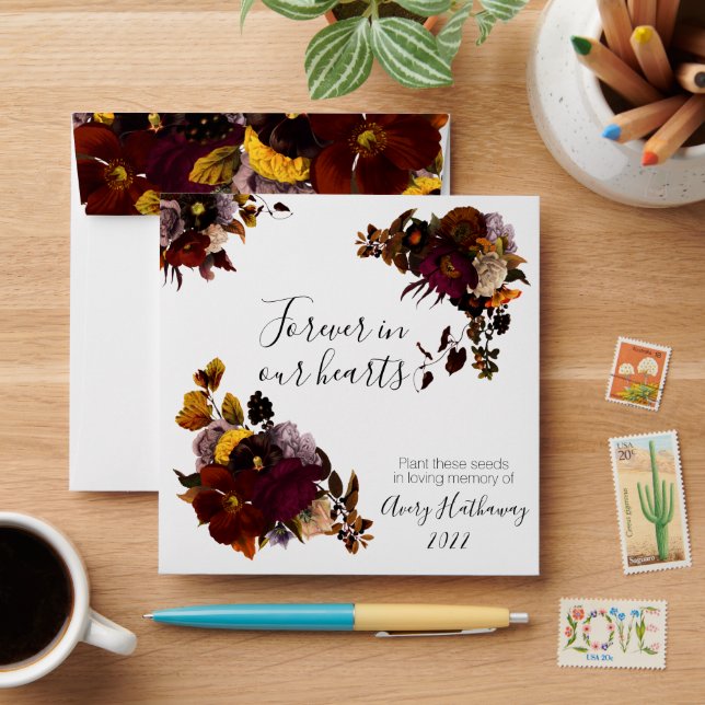 Enveloppe Paquet de graines de fleurs foncé Moody Memorial & (Desk)