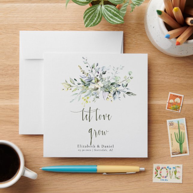 Enveloppe Paquet de graines de jardin de mariage Green Let L (Desk)