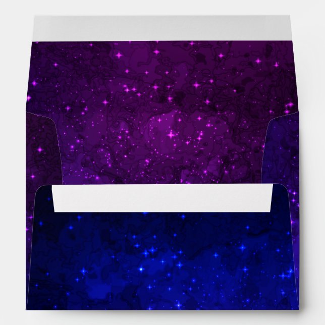 Enveloppe Parmi les étoiles dans la Galaxie bleue et violett (Dos (Bas))