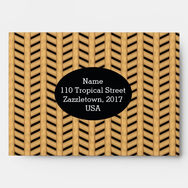 Enveloppe Parquet en osier de canne (Devant)