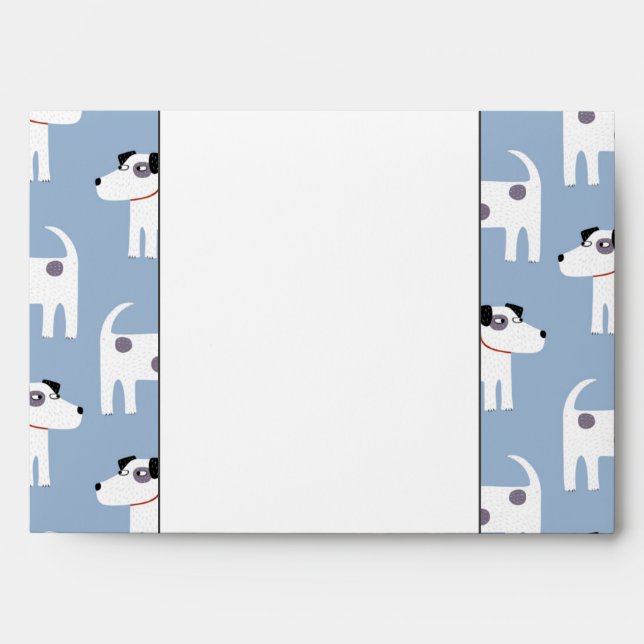 Enveloppe Parson Jack Russell Terrier Chien Motif bleu (Devant)