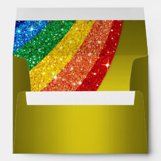 Enveloppe Parties scintillant Arc-en-ciel Golden Unicorn Par