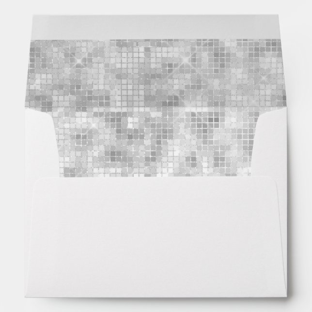 Enveloppe Parties scintillant blanche Sequin Sparkle Mariage (Dos (Bas))