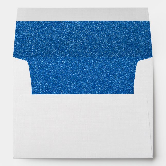 Enveloppe Parties scintillant Bleue, Étincelle, Arrière - pl (Dos (Bas))