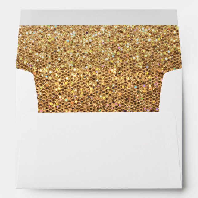 Enveloppe Parties scintillant d'or (Dos (Bas))