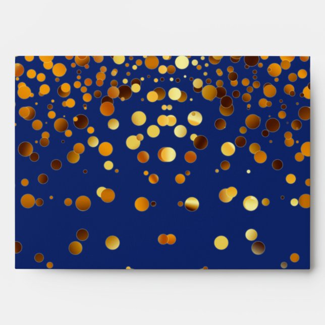 Enveloppe Parties scintillant d'or Confetti Sparkles Blue (Devant)