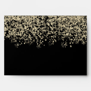 Enveloppe Parties scintillant d'or Noir Toutes les occasions