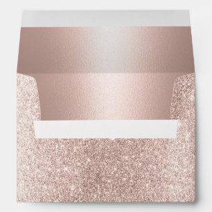Enveloppe Parties scintillant d'or Rose Blush Mariage modern