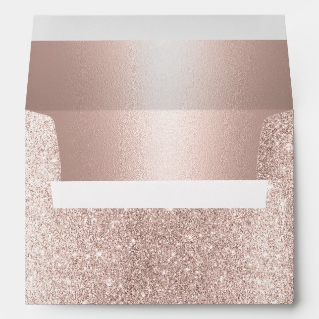 Enveloppe Parties scintillant d'or Rose Blush Mariage modern (Dos (Bas))