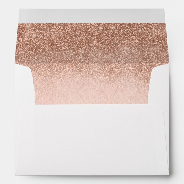 Enveloppe Parties scintillant d'or rose Ombre Sparkle Mariag (Dos (Bas))