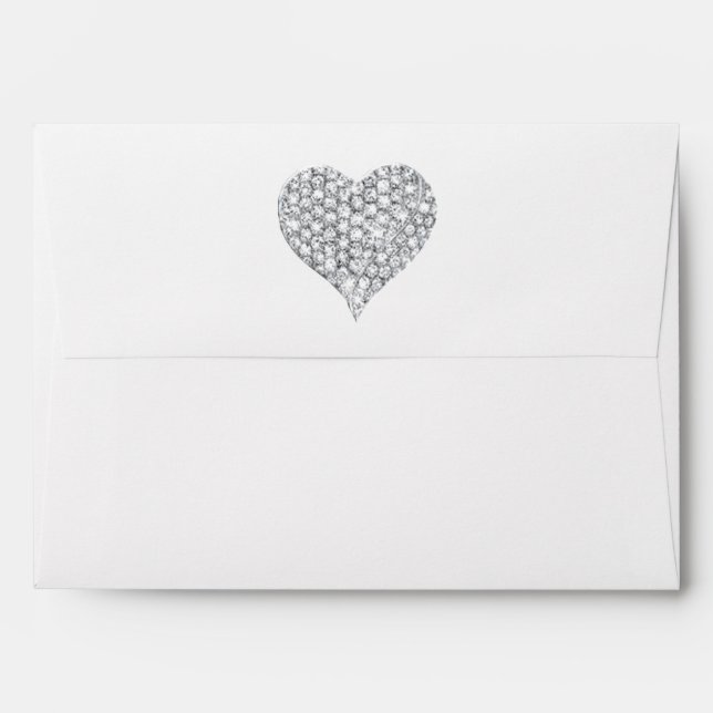 Enveloppe Parties scintillant en argent Diamond He (Dos (Haut rabat))
