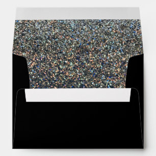 Enveloppe Parties scintillant en argent et Invitat