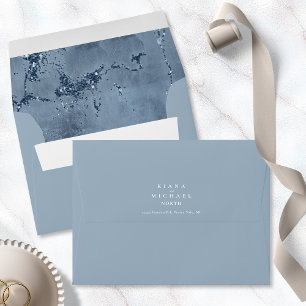Enveloppe Parties scintillant en pierre Mariage Dusty Blue I