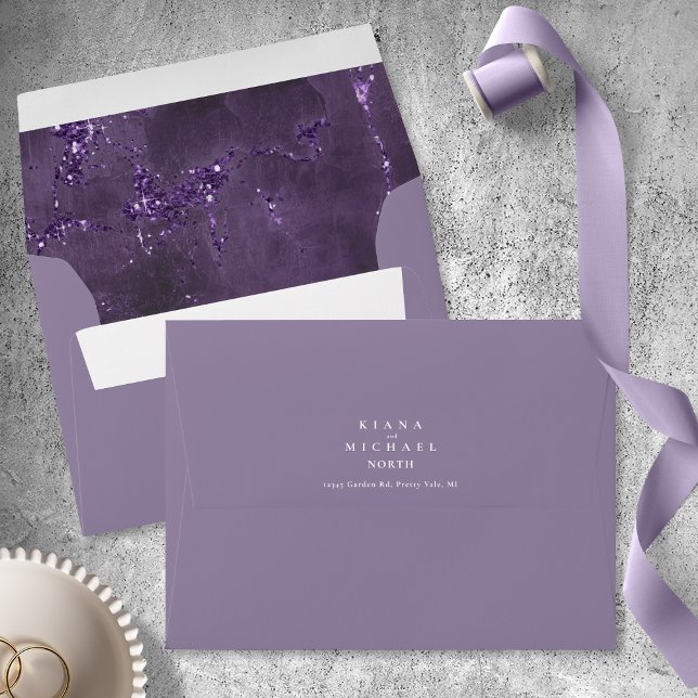 Enveloppe Parties scintillant en pierre Mariage Violet ID647 (Créateur téléchargé)