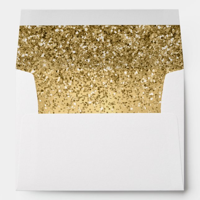 Enveloppe Parties scintillant Glitzy Gold Glam (Dos (Bas))