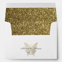 Parties scintillant Gold Butterfly Adresse de reto