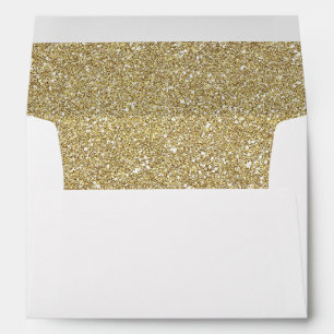 Enveloppe Parties scintillant Gold Sparkles Adresse de retou